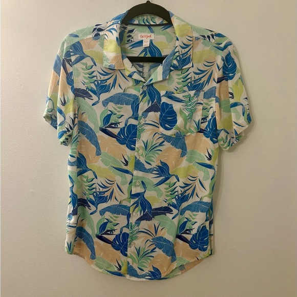 Cat & Jack Other - Cat & Jack Hawaiian Leaf Summer Shirt XL Polo Tropical Unisex Casual‎